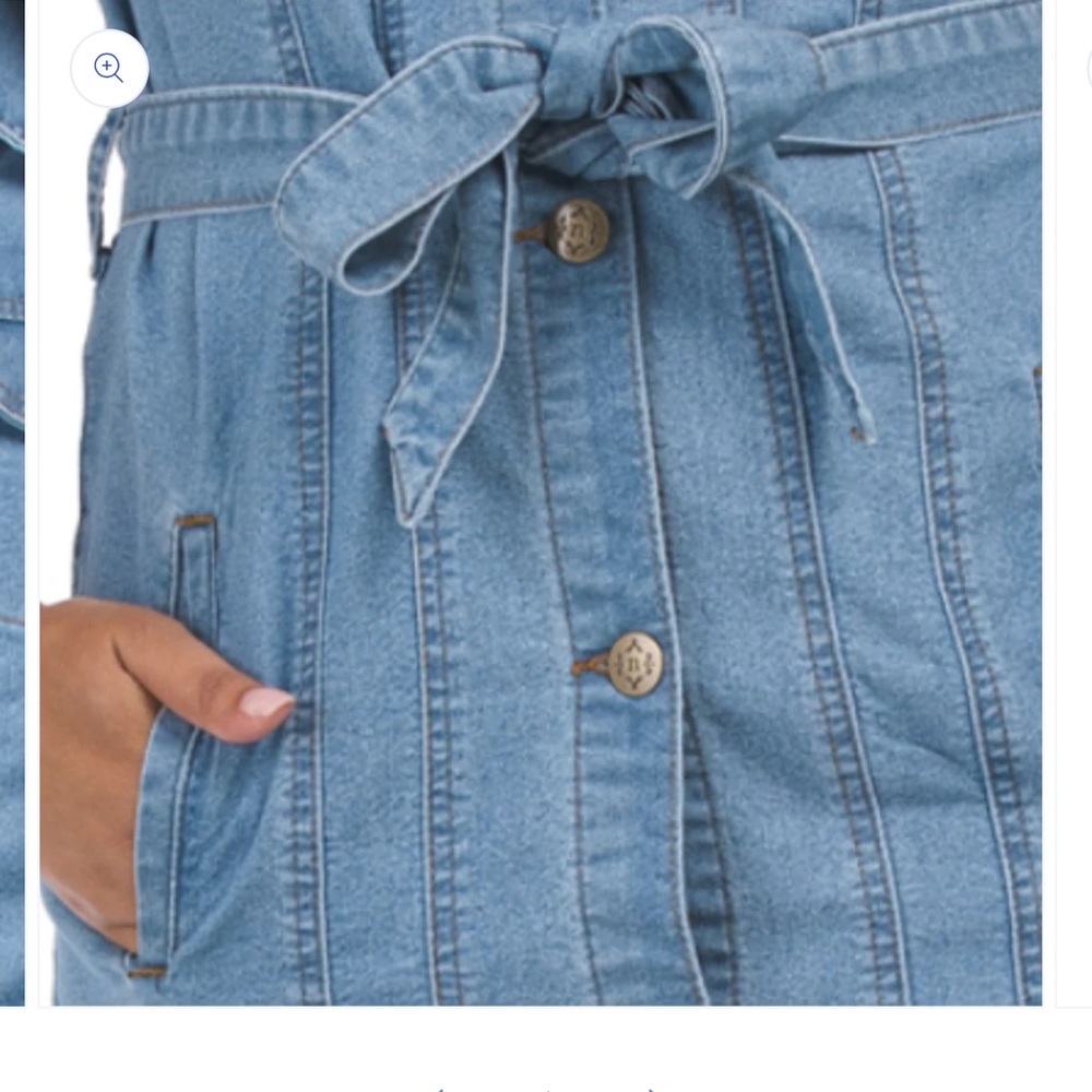 NWT Nanette Lepore Women's Belted Button Front Stretch Denim Shirt Mini Dress - Picture 5 of 16